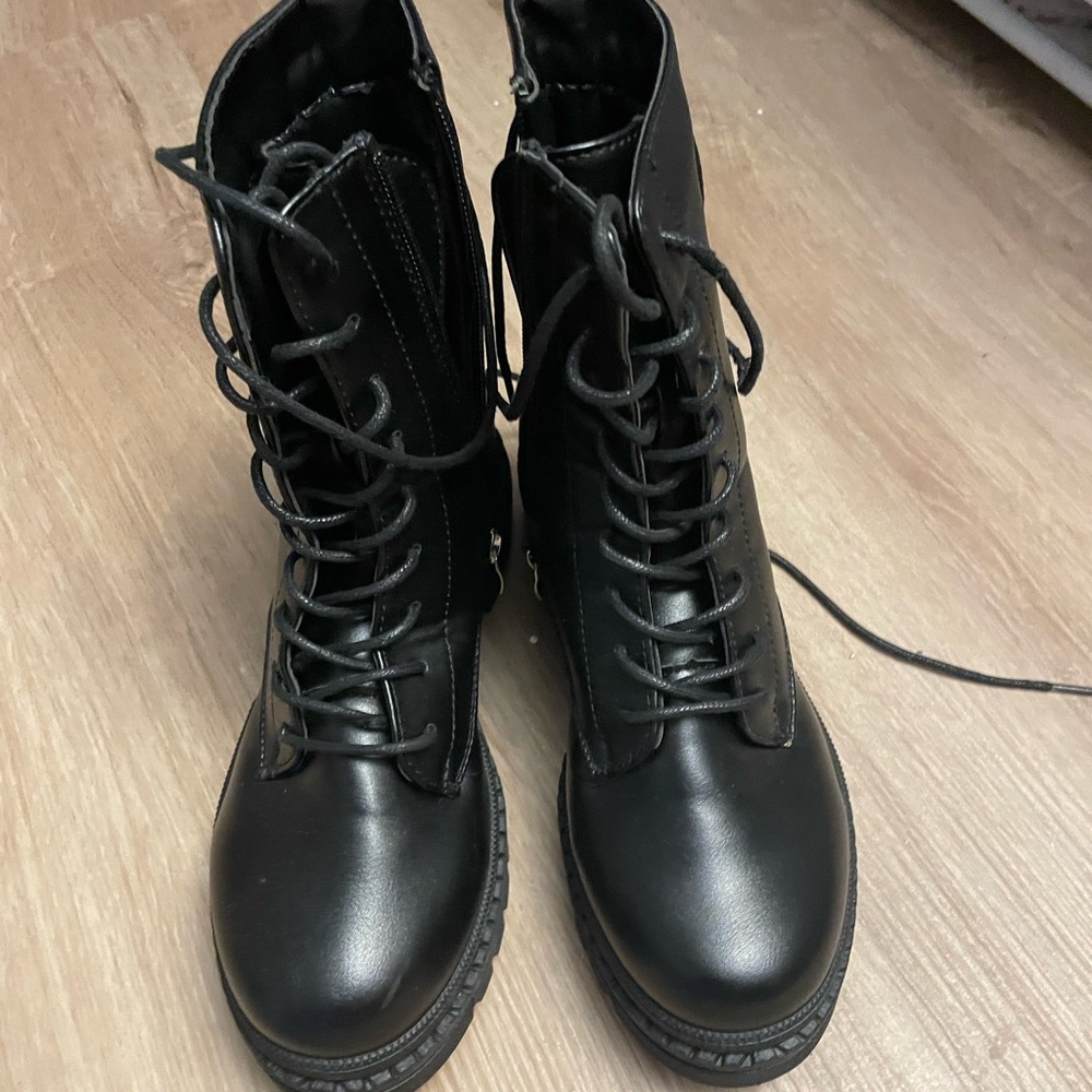 Black combat boots